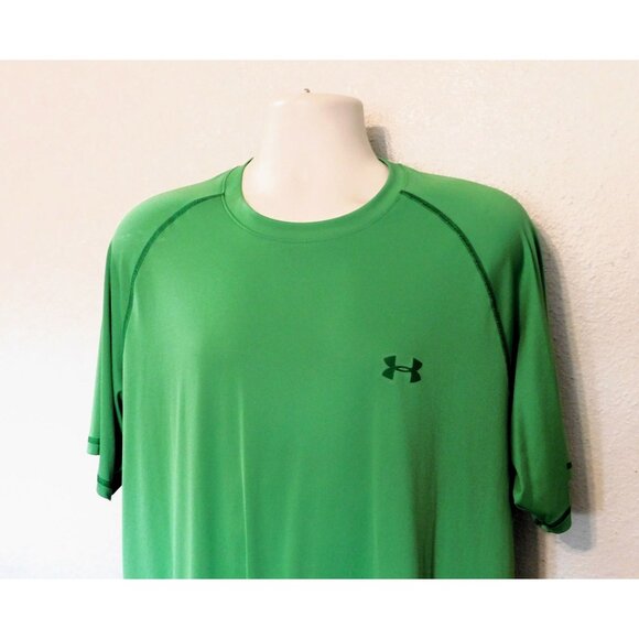 Under Armour HeatGear Catalyst Shirt Mens XL Green Loose Fit Short Sleeve - Picture 2 of 8